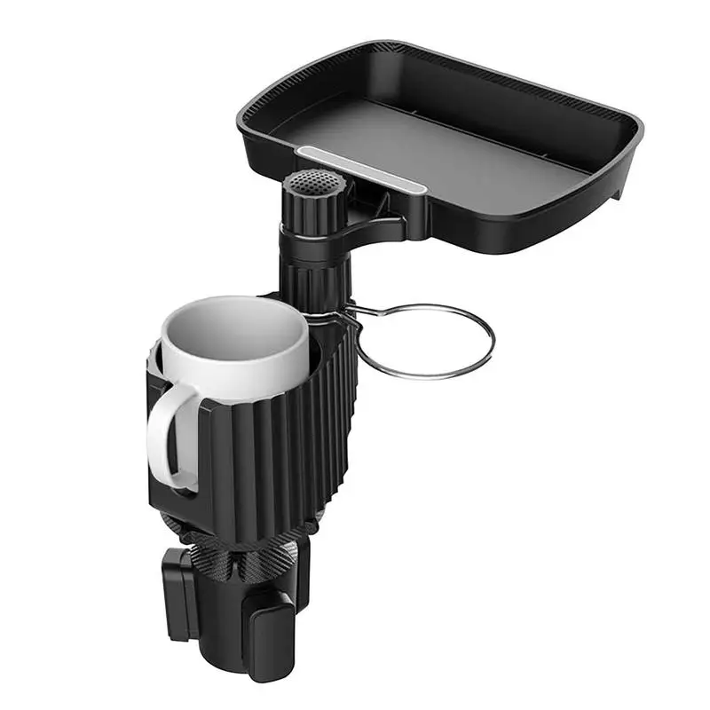 

360 Degree Adjustable Car Cup Holder Tray With Swivel Base 360 Degree Adjustable Car Cup Holder Food Tray Organized Drink Holder