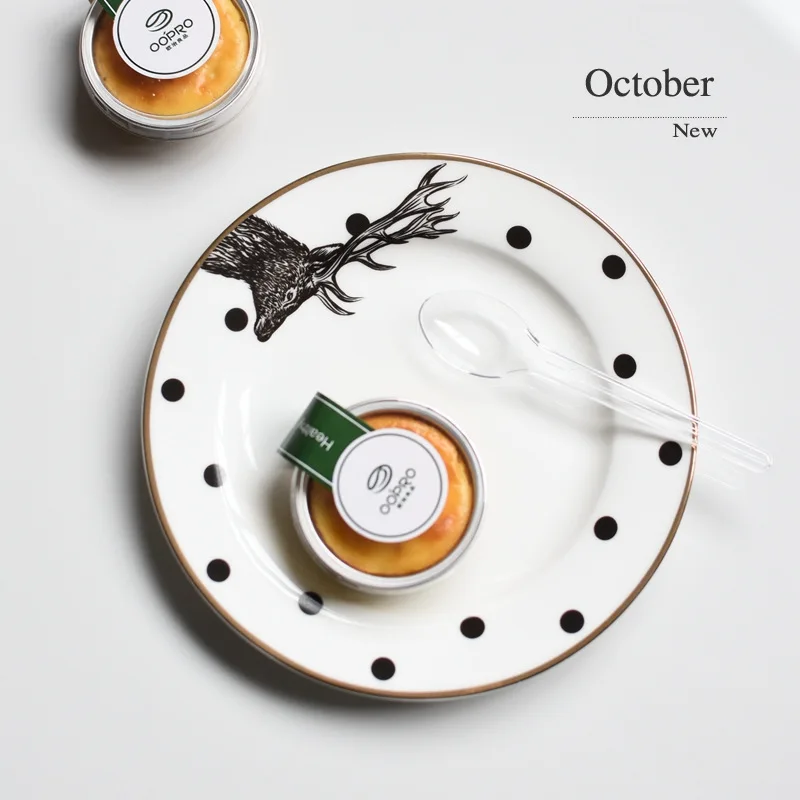 2 шт 6 и 8 дюймов животные комбинированные тарелки набор керамические лиса Лось