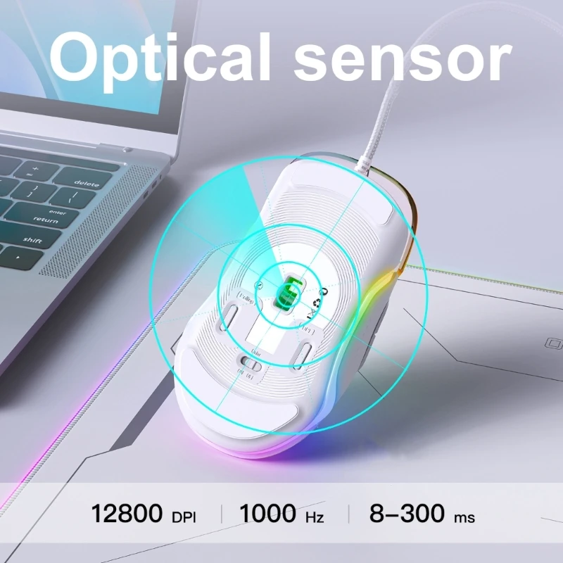 Стильная игровая мышь с точной прокруткой и оптическими характеристиками