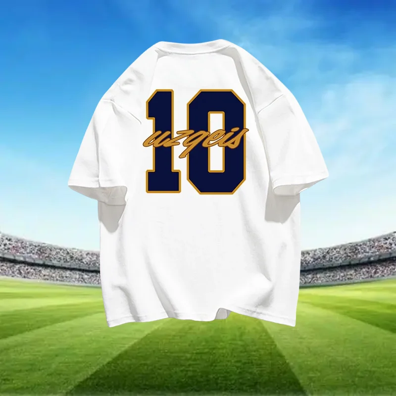 Летняя модная новая футболка из чистого хлопка с принтом свободная и удобная для