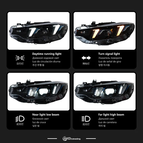 Фара для BMW 4 серии F32 F36 Светодиодные фары 2013-2019 Новые перевернутые ангельские глазки DRL Сигнальные линзы проектора Автомобильные детали
