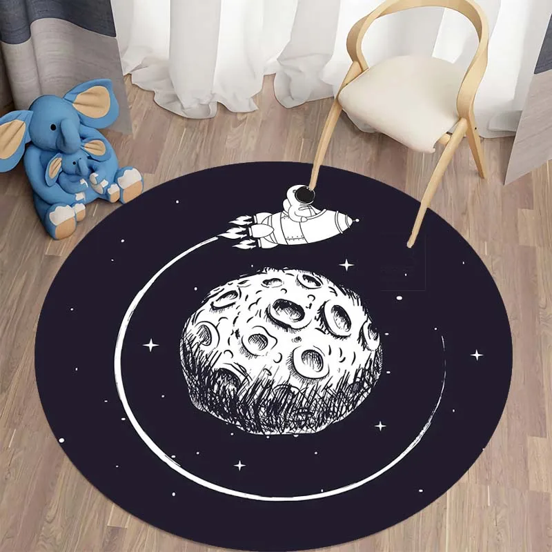 

Astronaut Moon Adventure Cartoon Rug Living Room Soft Bath Mat Room Decor Rug Bedroom Door Mat Extra Cushion Area Rug