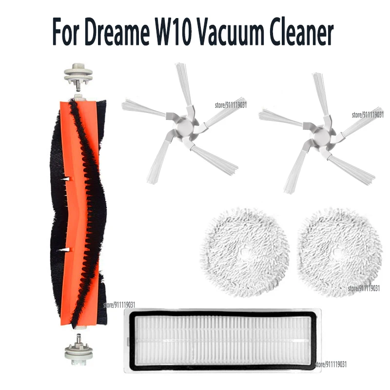 

For W10 Robot Vacuum Cleaner With Side Brush Main Brush Filter Cleaning Replacement Spare Parts