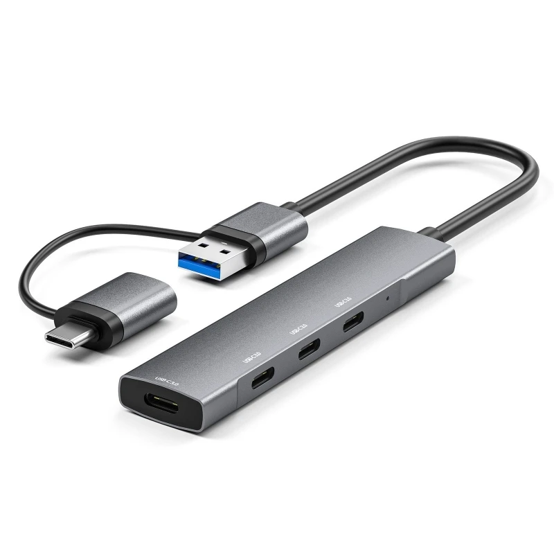 

USB-концентратор Type C Hub 4-портовый USB-C Multi Splitter Adapter Передача данных 5 Гбит/с
