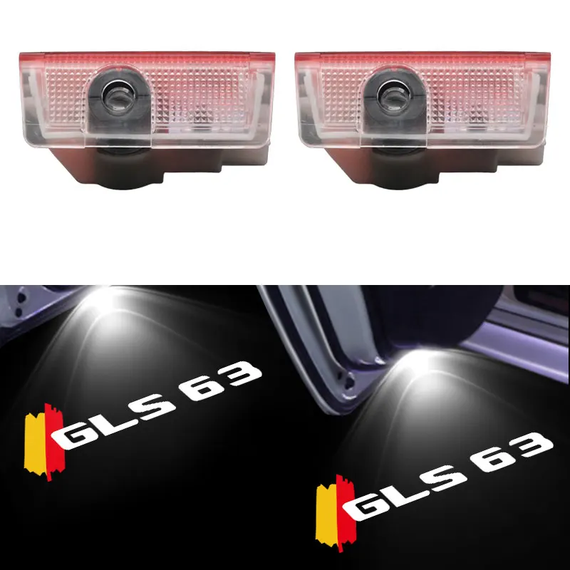 

2Pcs Car Door Welcome Light Logo For Mercedes Benz GLS 63 LED Laser Projector Lamp Ghost Shadow Light Car Door Light