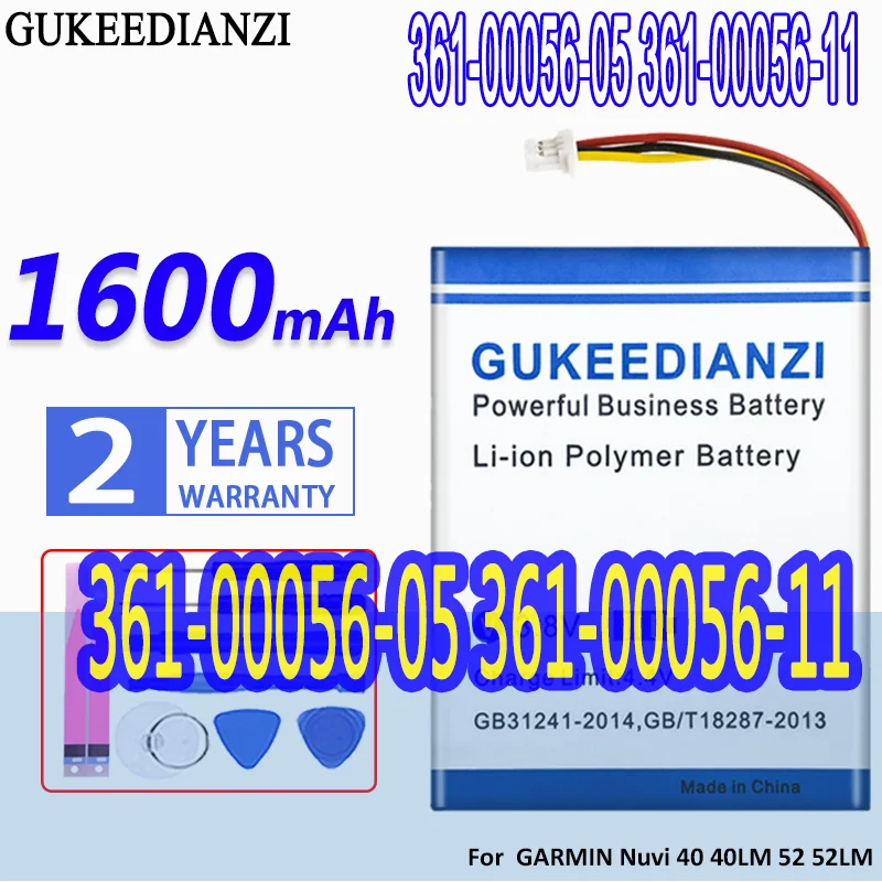 Флейта большой емкости 361-00056-05 361-00056-11 1600 мАч для GARMIN Nuvi 40 40LM 52 52LM 56LMT 66LM 68LMT Nuvi40