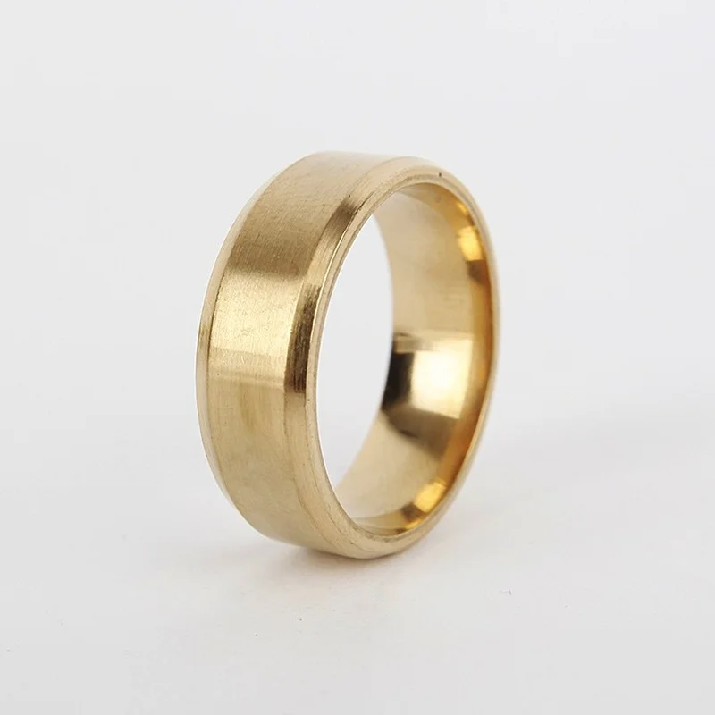 

Gold Color Lover Colorful Siver Blue Stainless Steel Matte Rings for Men Women Wedding Band Custom Engrave Name Charm Gifts