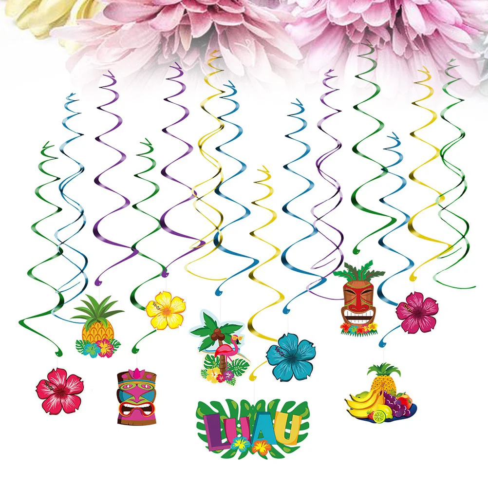 

30pcs Hawaii Party Swirl PVC Hanging Decoration Creative Ornament for Party Festival Dance (Colorful)