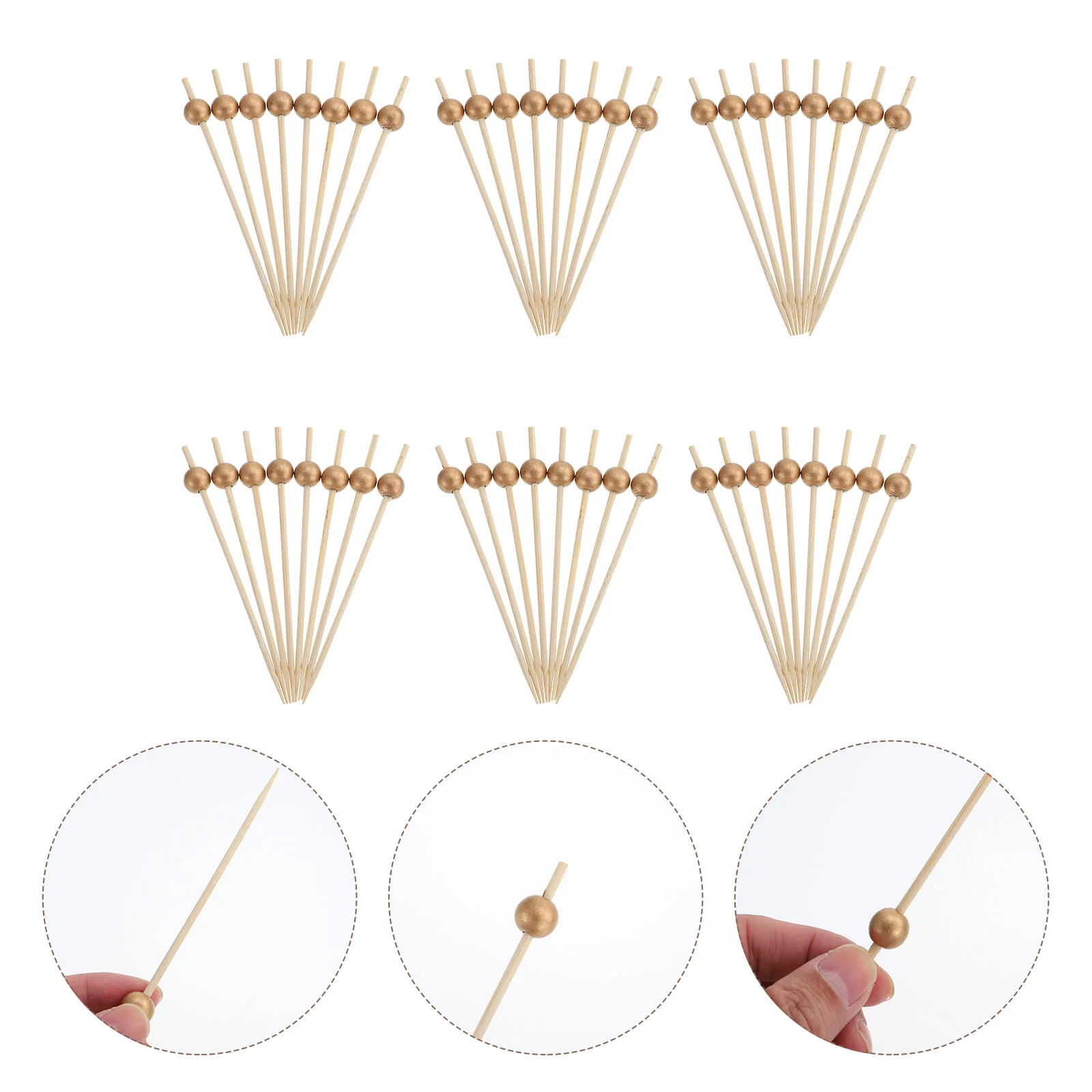 

Picks Toothpicks Cocktail Fruitdecorative Wooden Skewers Pick Party Appetizers Appetizermartini Sticks Drinks Pearl Wood