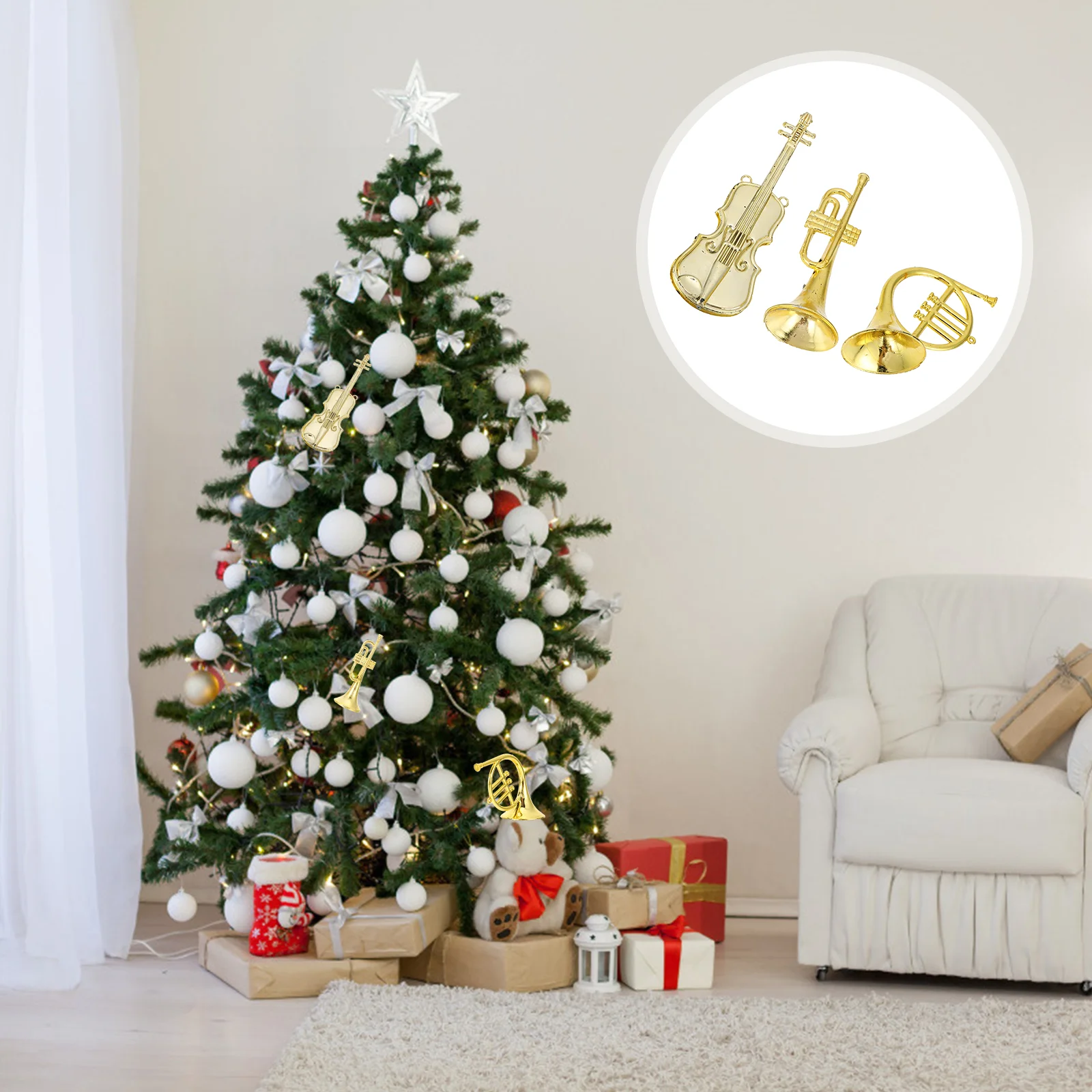 

12pcs Musical Instrument Model Garland DIY Accessories Miniature Model for Decor