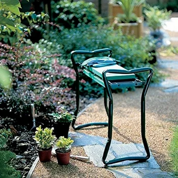 Kneel foam Pad Bearing 150kg gardening kit1set Folding Garden Kneeling Steel Chair+Tool Bag Lightweight Multi-functional Seat