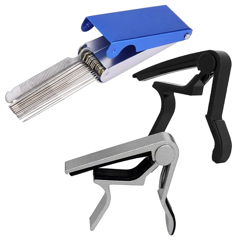 

Guitar Nut Bridge File Set Luthiers Tool Box 13 Sizes Of Files 1 Flat File With 2 Capo Kapo Guitar Triggers