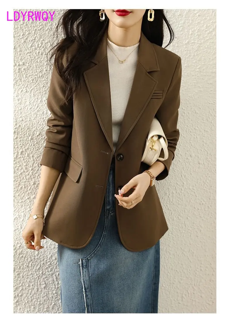 Pink suit coat Women's autumn 2023 new design casual top Spring and autumn