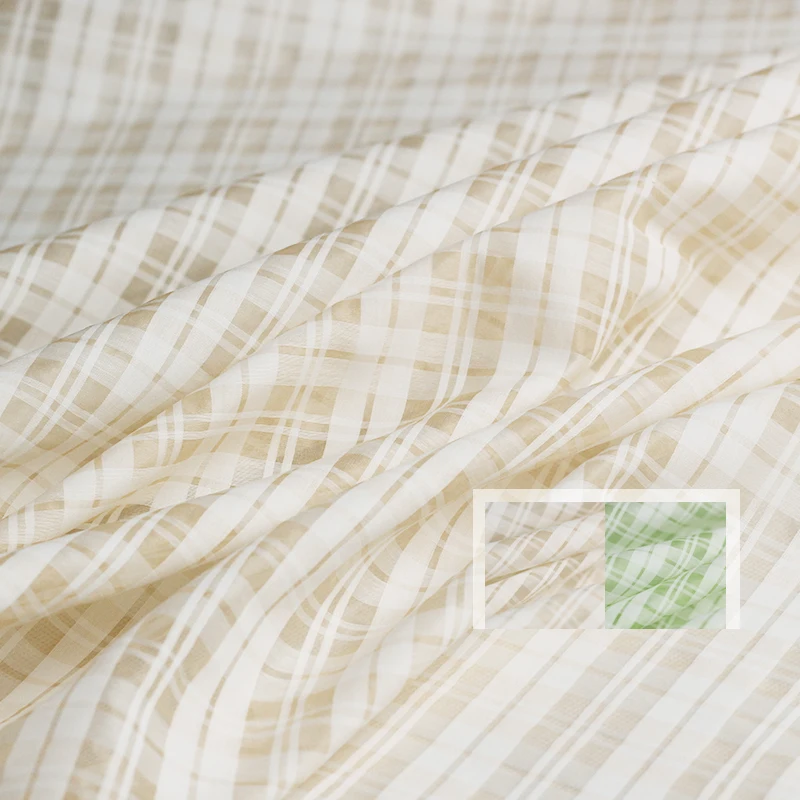 Красная Малина 15 Момми 75 г чистая шелковая органза ткань в строчку материал для