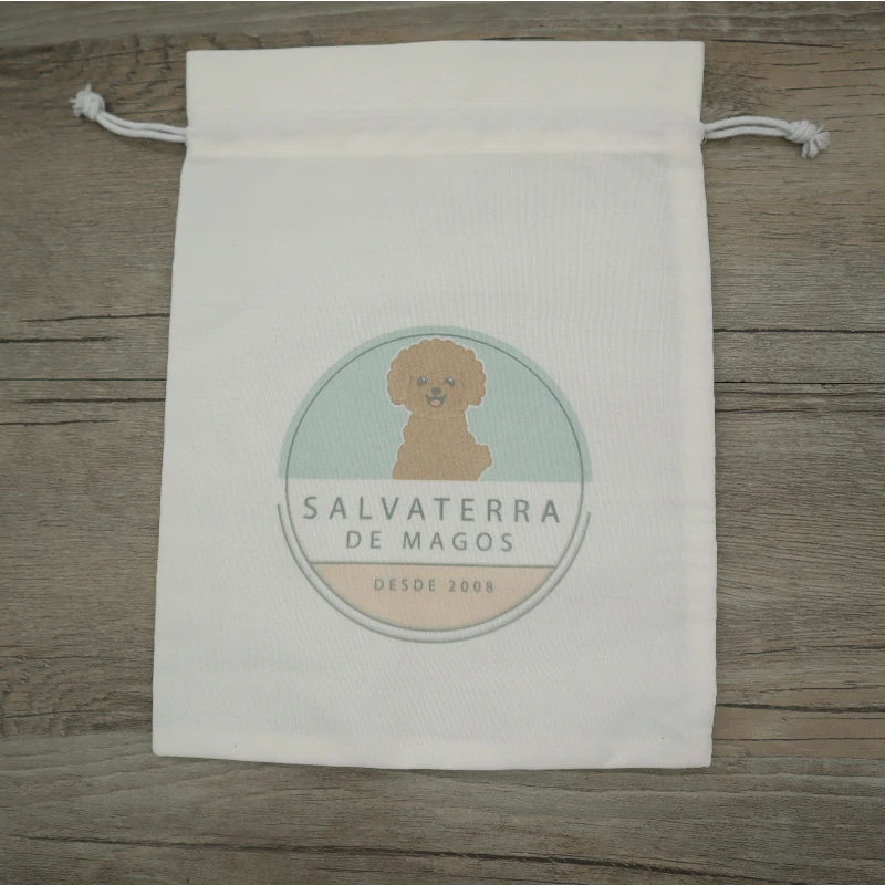 Cotton Pouch Jewelry Packaging Pure Cotton Drawstring Bag Party Makeup Wedding Storage Gift Cloth Packing Bag Custom Logo 50PCS