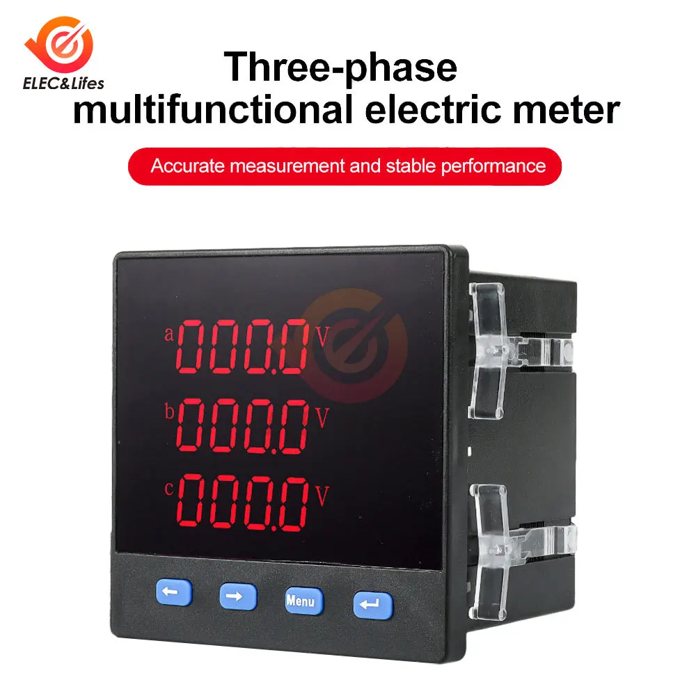 

AC 220V LED Three-Phase Digital Current And Voltmeter Multi-Function Meter V A W VA COS HZ With RS485 Communication 40-65Hz