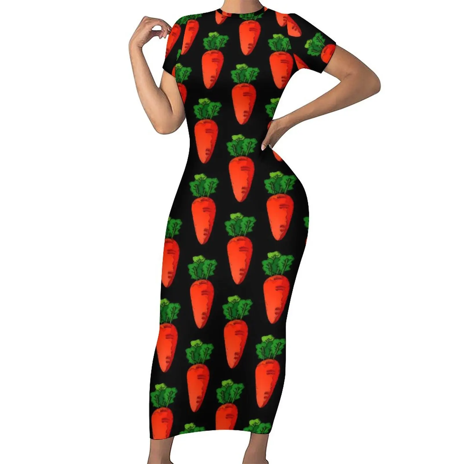 

Женское платье-макси с коротким рукавом, размеры 3XL, 4XL, 5XL