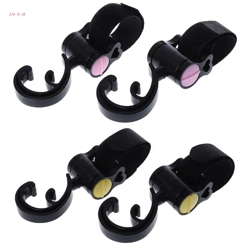 

51BA 360° Rotate Baby Stroller Organizer Hook Clip for Hanging Diaper Bags Jogging Walking Strong & Sturdy Stroller Hook