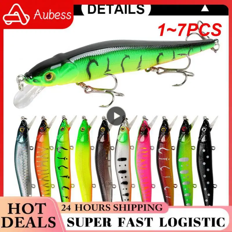 

1~7PCS Fishing Lure 115mm/14g Minnow Crankbait Wobblers 3D Eyes Perch Artificial Bait Pike Carp Bait Swim Bait Fishing Pesca