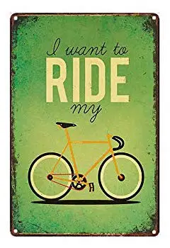 

Vintage Metal Sign Tin Sign Ride Bicycle Home Bar Club Pub Wall Decor Signs 12x8inch