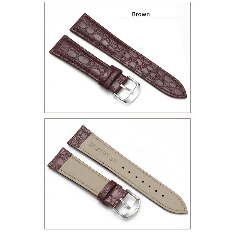 Suitable for Samsung Huawei Luxury Watch Band Crocodile Pattern Cowhide Strap  20MM 22MM  Genuine Leather ands Waterproof correa