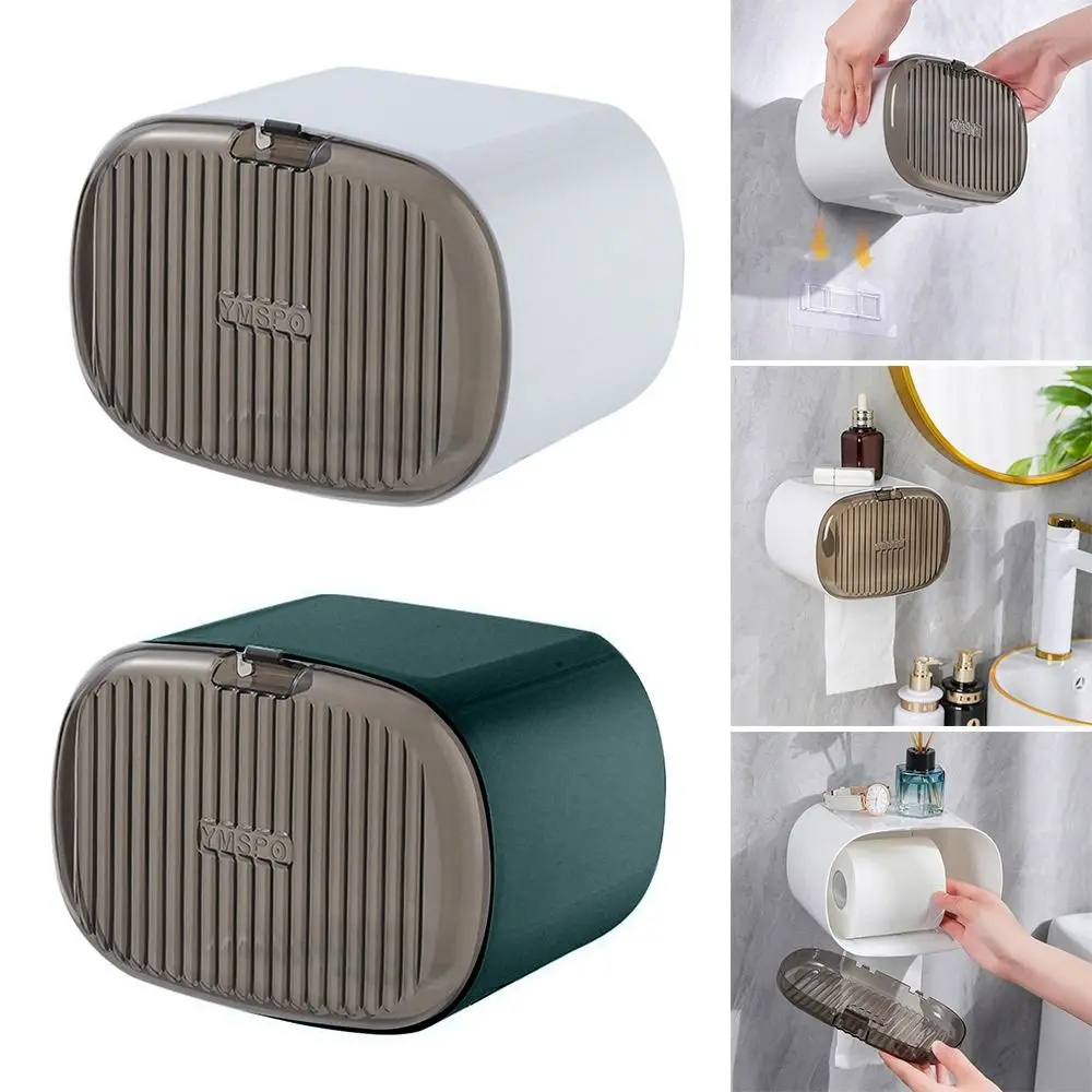

Настенный держатель для туалетной бумаги, аксессуары для ванной комнаты, Пластиковая Полка для бумаги без гвоздей, водонепроницаемая коробка для салфеток для ванной комнаты