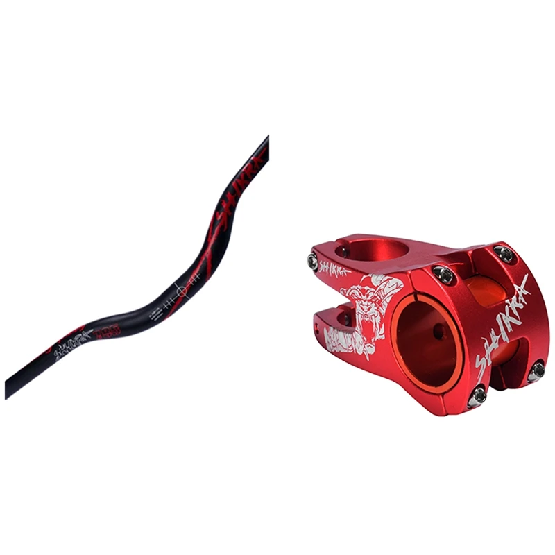 New Hot SHIKRA 1 Pcs Bicycle Handlebar Bike Riser Handle Bar 31.8X785mm & 1 Pcs Bike Bicycle Stems 50Mm