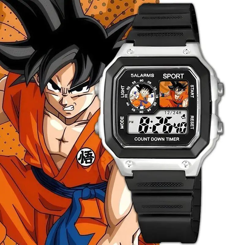 Фото Часы Dragon Ball Vegeta, водонепроницаемые, противоударные, для мальчиков и девочек, спортивные, умные, цифровые, электронные, светодиодные, многофункциональные, с таймером, будильником №2