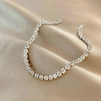 imitation crystal bracelet bangle bling single row rhinestones bracelets for women elasticity wedding bridal gift jewelry