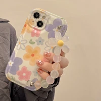 colorful cute flowers smile clear phone case for iphone 13 pro max 12 11 x xs xr 7 8 plus transparent soft tpu shockproof cover