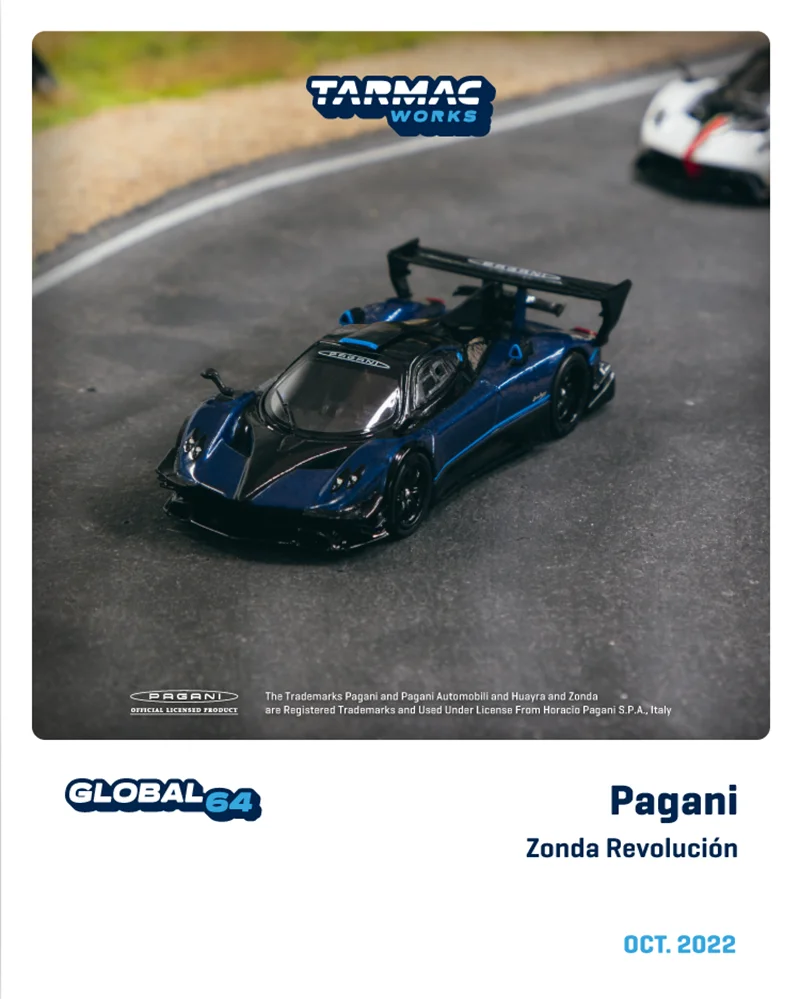 

Tarmac Works 1:64 Pagani Zonda Revolucion Blue Metallic Diecast Model Car