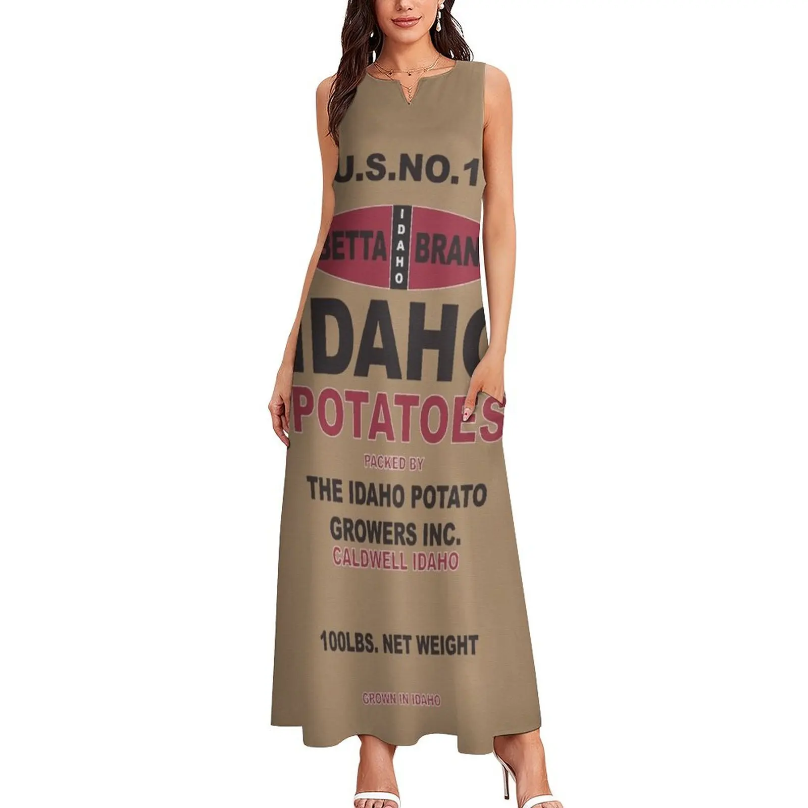 Посмотрите хорошо в картофельном мешочке? Длинное платье летнее женское