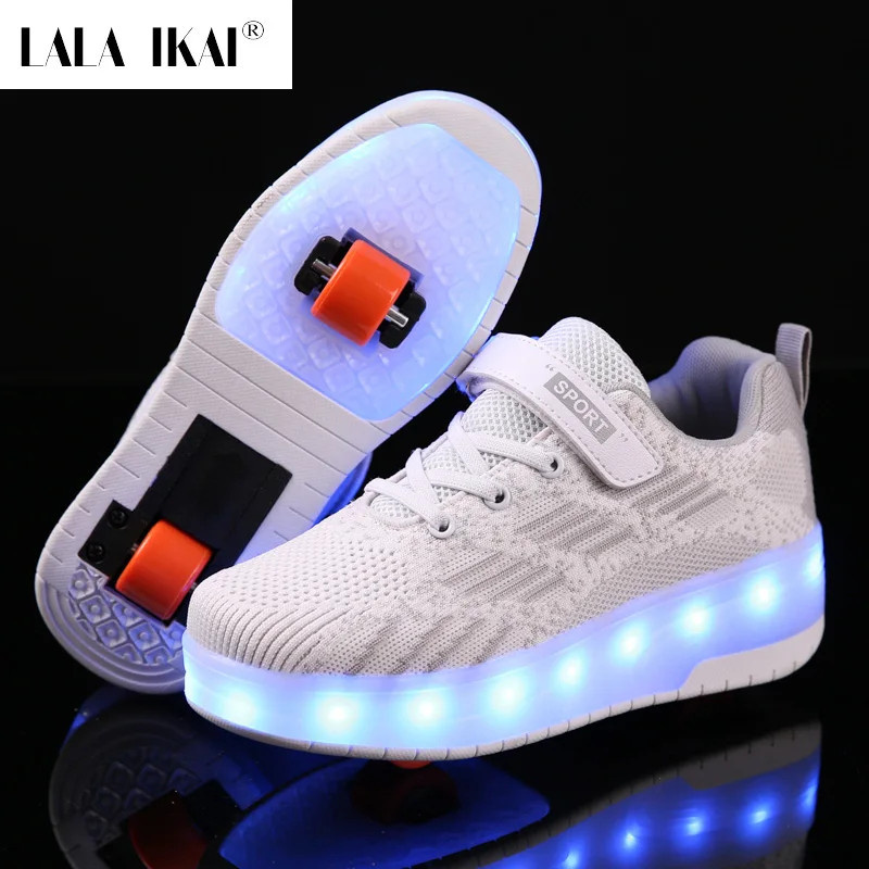 

Children Roller Skate Casual Shoes USB Charging Boys Girl Automatic Jazzy LED Lighted Flashing Kids Glowing Sneakers with Wheels