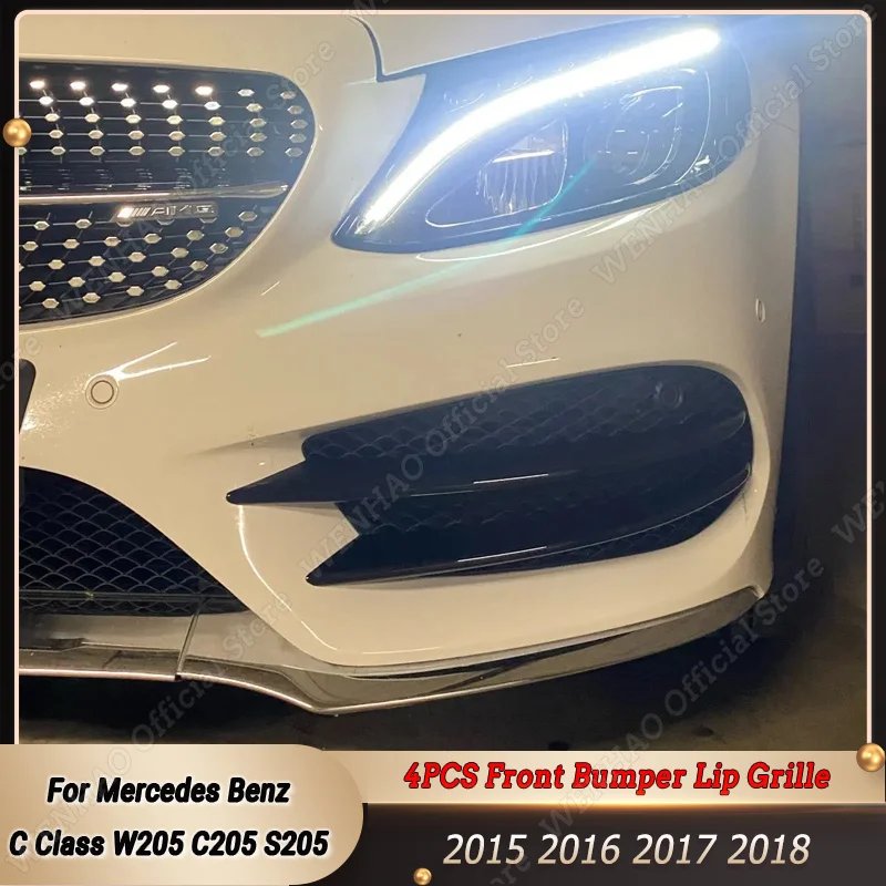 4 шт. крышки решетки передних противотуманных фар для Mercedes Benz C Class W205 C205 S205 C300 C160 C200