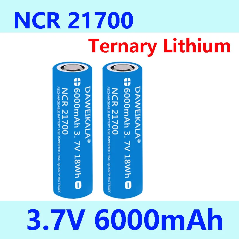 

Daweikala Large Capacity Li-48s 3.7V 6000mAh 21700 Rechargeable Battery 9.5A Power 2C Rate Discharge Ternary Lithium Battery