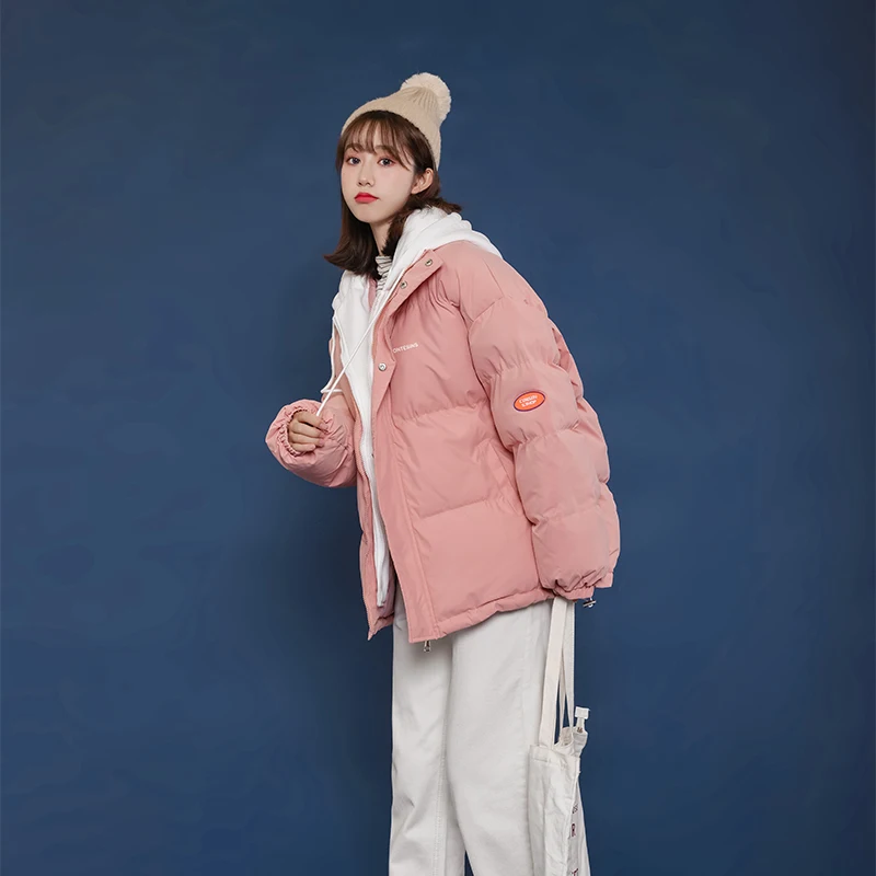 Winter Jacket Sustans Women Parkas 2022 New Fashion Korean Snowsuit Loose Long Sleeves Hooded Coats Large Size Bread Clothes