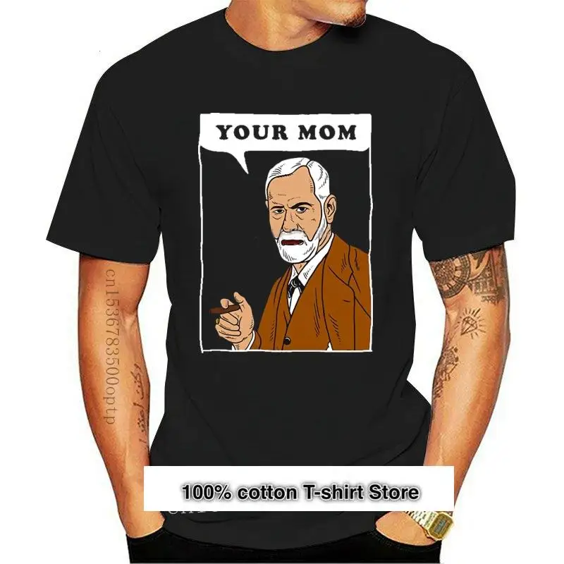 

Camiseta de manga corta para hombre, ropa en línea, diseño de Your Mom Freud, divertida, psicología, broma, 011362
