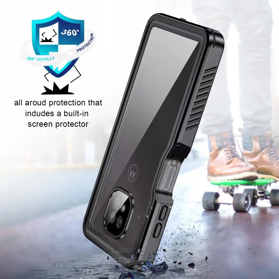 Military Grade Protect IP68 Waterproof Case for MOTO G Power 2021 Heavy Duty Shockproof Diving Cover Built in Screen Protector