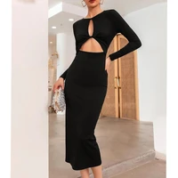 evening club party outfits vestidos 2022 women spring autumn outfits club party long sleeve backless skinny dresses