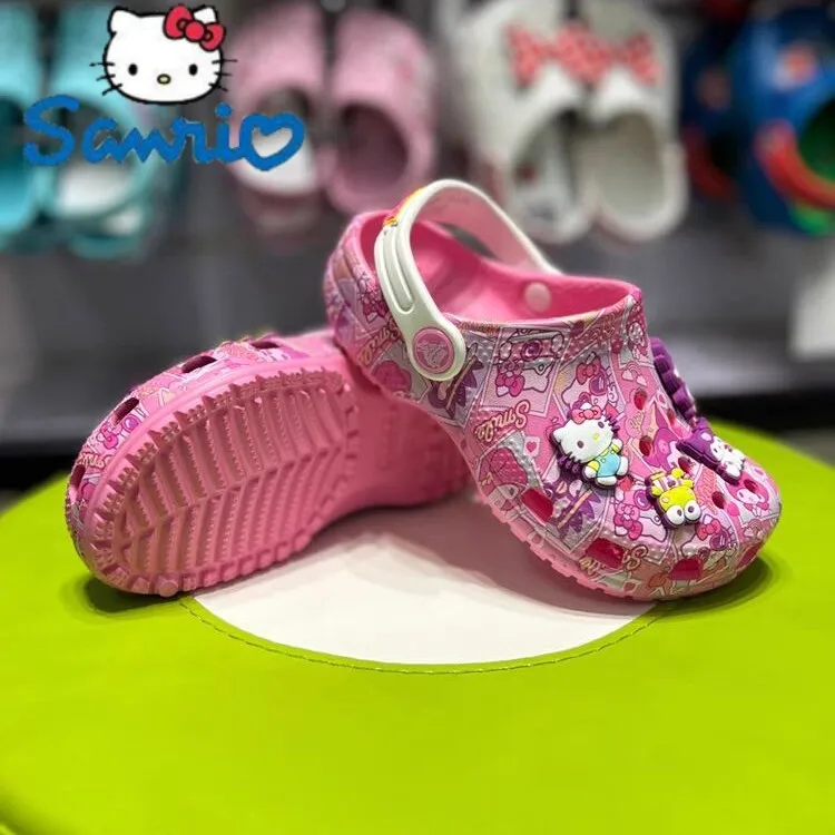 

Сандалии Sanrio для девочек, мультяшная пещера Hello Kitty, с мягкой подошвой, Нескользящие, для ношения летом