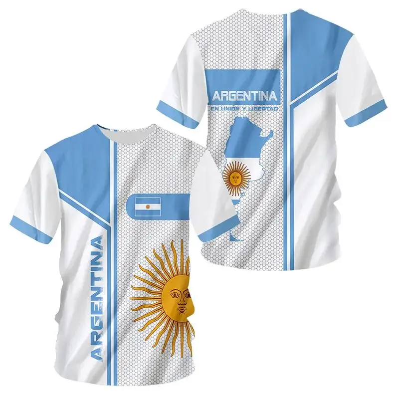 

Футболка с флагом Аргентины, летняя мужская футболка оверсайз Аргентины с коротким рукавом, Аргентина, футболка, Прямая поставка