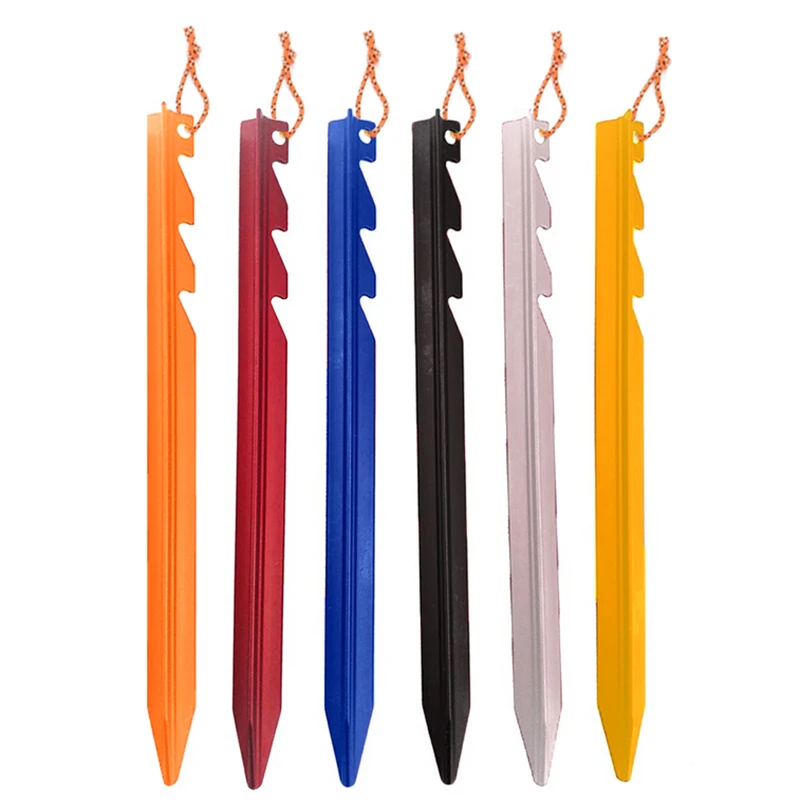 

13g/pc 18cm 7075 Aluminum Alloy Tent Stake Canopy Tri-beam Tent Pegs Ultralight Jagged Aluminum Alloy Tent Stake Tent Peg