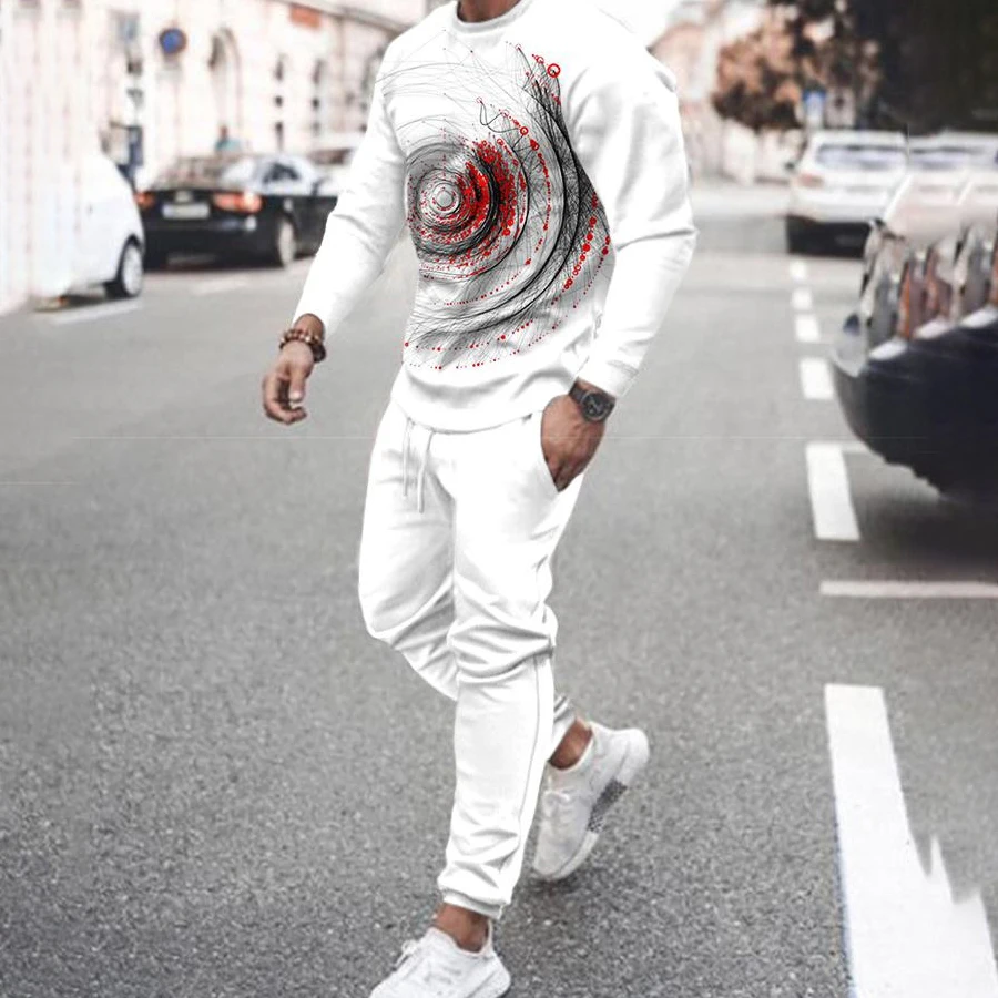 Tracksuit Long Sleeve T Shirt+Sweatpants Suit Men Streetwear Gym Sweatshirt Oversized Male Clothing 2 Piece Sets Trendy 3D Print