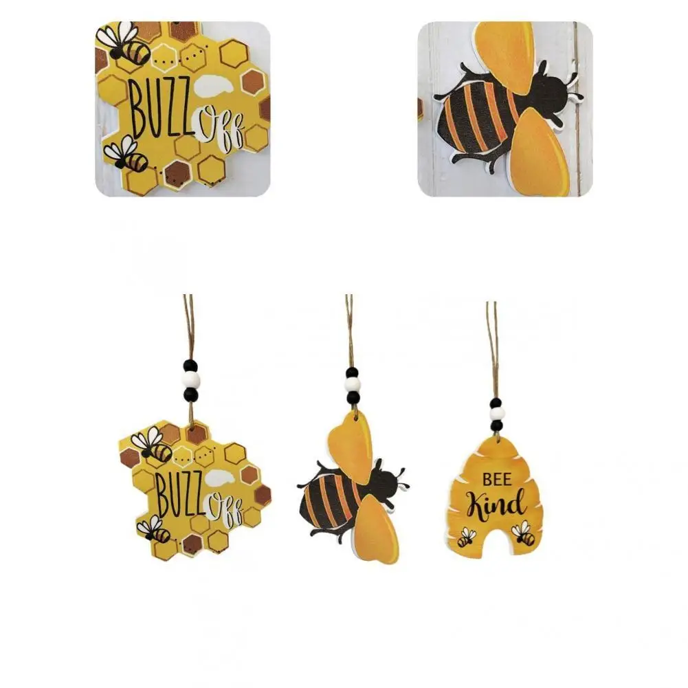 

Home Decor 3Pcs/Set Practical Bee Day Honeycomb Bee Ornament Creative Bee Ornament Multi-purpose for Garden