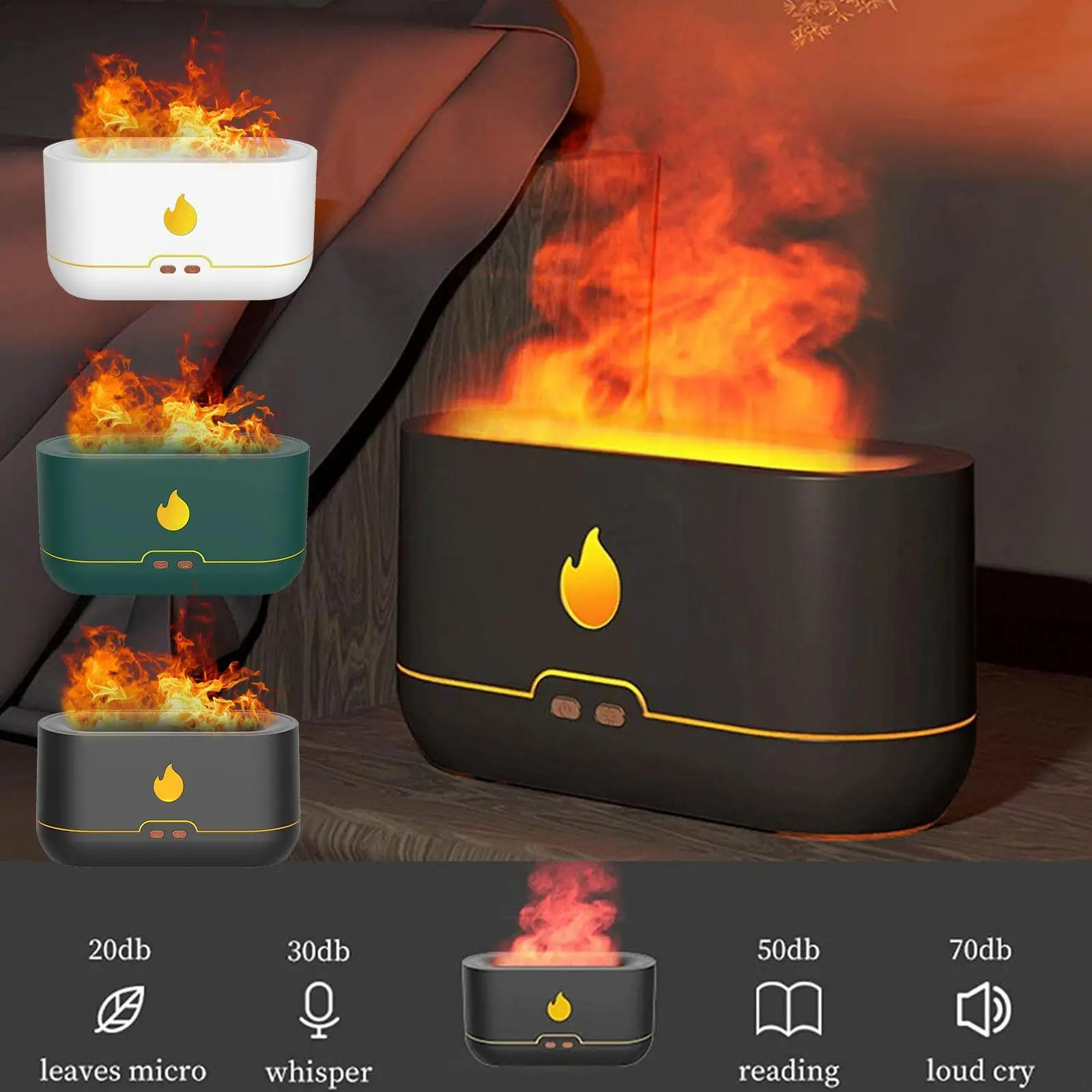 

Simulation Flame Aromatherapy Machine Diffuser Home Humidifier Office Diffuser Desktop Flame Usb 3d Aroma V8q1