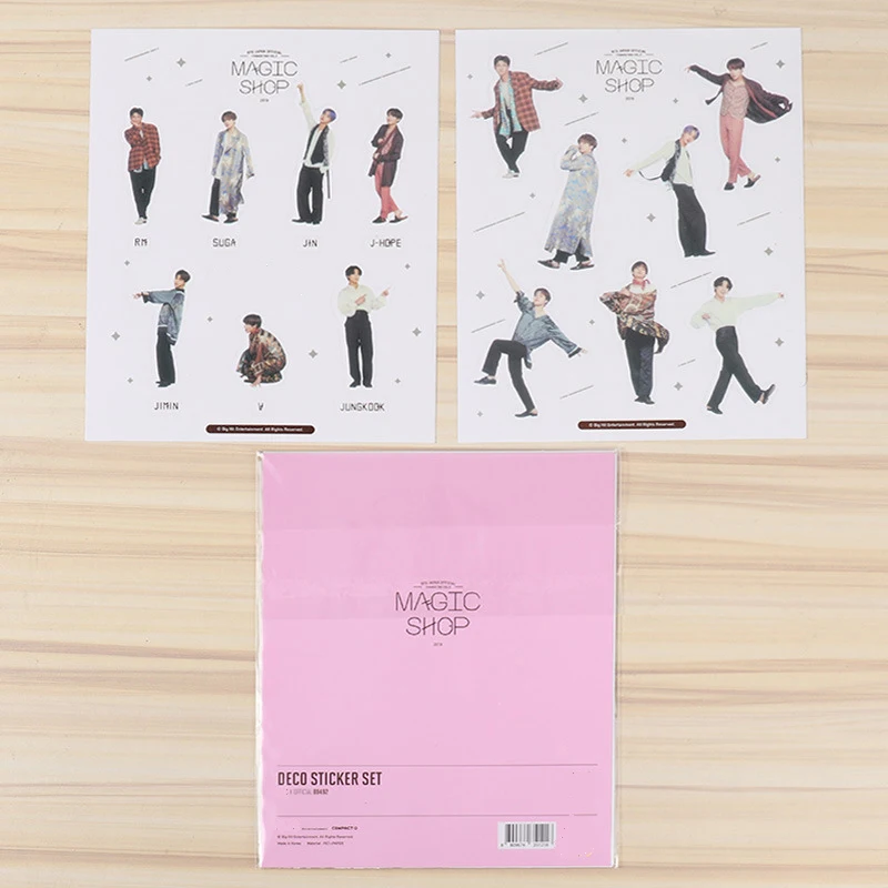 

2 шт./компл. новые наклейки Kpop Bangtan Boys Magic Shop Deco Наклейки на чемодан телефон книга компьютер фоторамка наклейки прекрасный стиль
