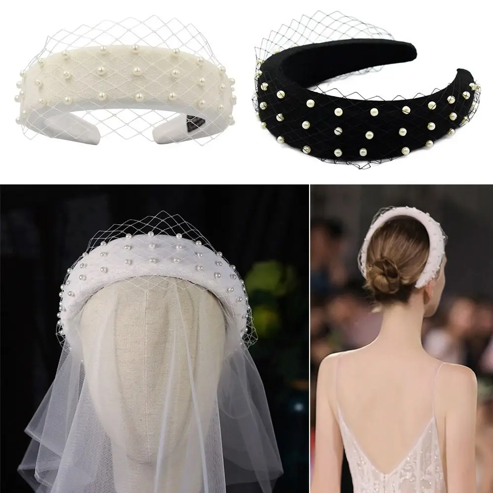 

Головной убор свадебный для девочек женские аксессуары для волос широкая головная повязка для спа жемчужная головная повязка для женщин головная повязка для макияжа