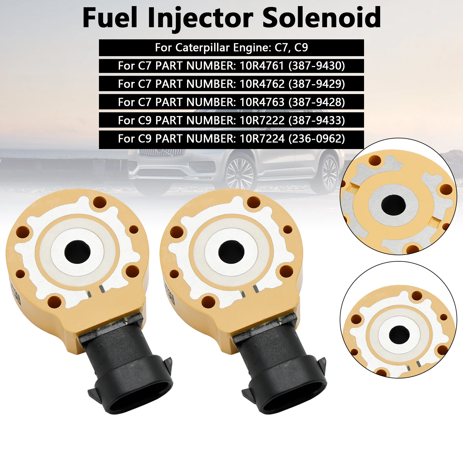 2 шт. соленоид топливного инжектора 214-5427 подходит для Caterpillar CAT C7 C9 10R4761