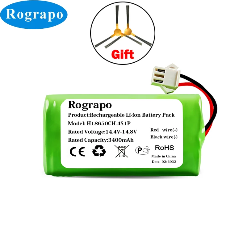

New 3400mAh INR18650 M26-4S1P Battery For DEXP MMB-300, Neatsvor X500, X520, X600, Mamibot EXVAC660 EXVAC880 Robotic Parts