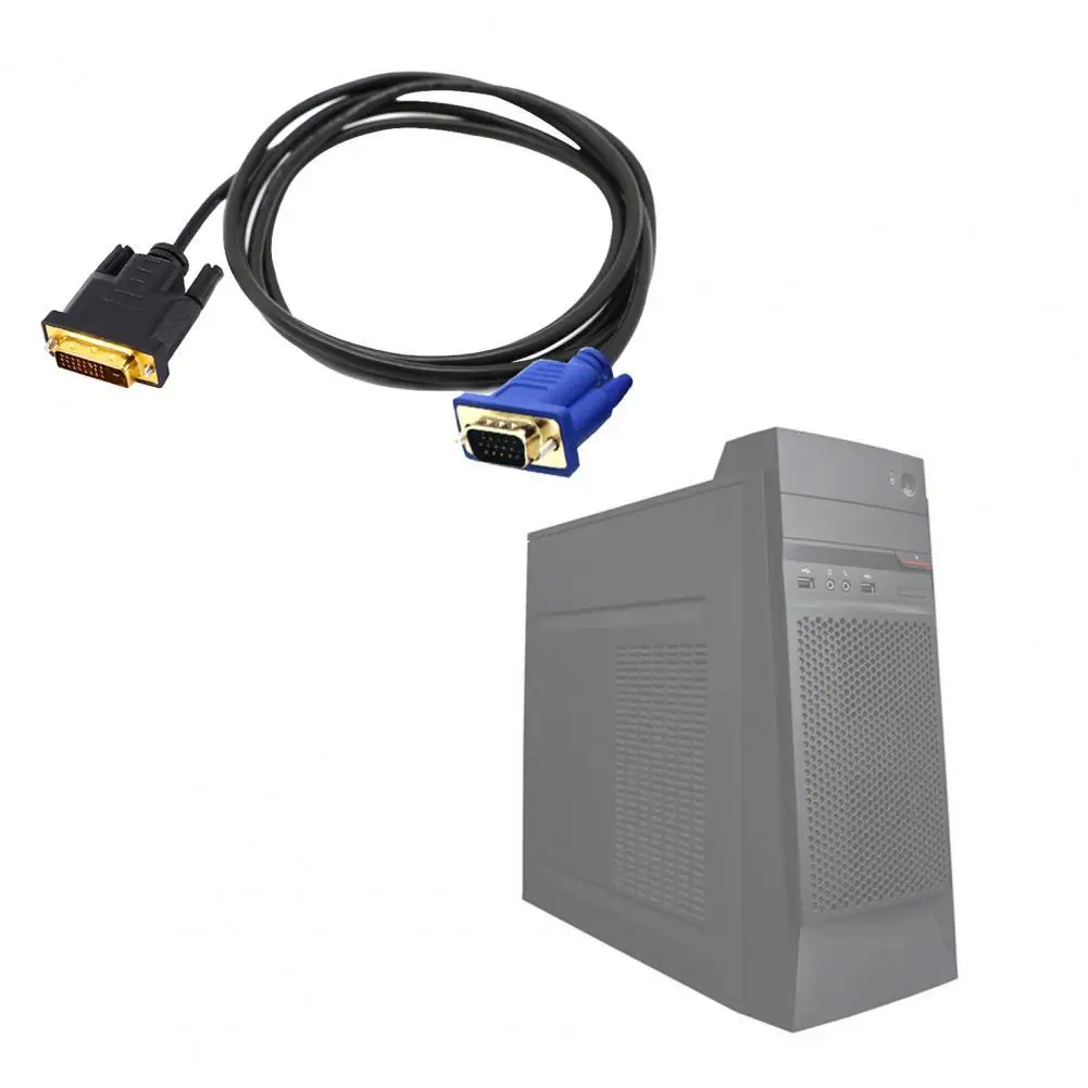 Stable PVC Plug and Play Cable Adapter DVI (24+5 pin) Male to VGA Male for Video
